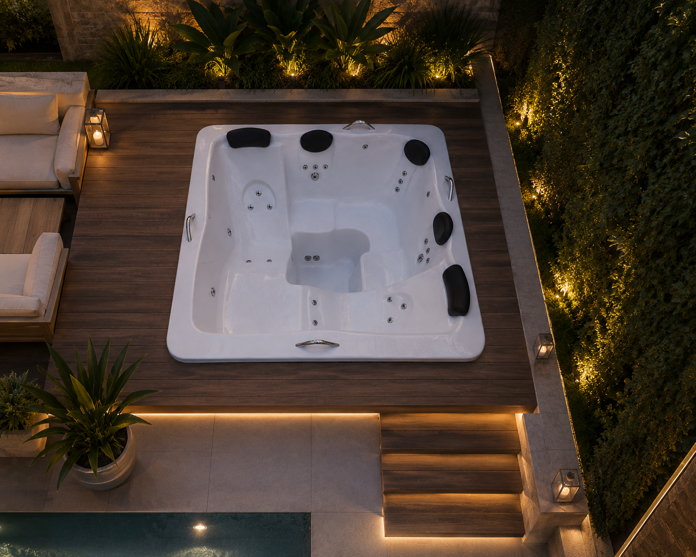 Spa Quadrado Napole Completo com Hidro em Acrílico_